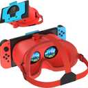 VR Headset for Nintendo Switch & OLED Model Upgraded, Virtual Reality VR Glasses with Adjustable HD Lenses Comfortable Head Strap, 3D Goggles for Nintendo Switch OLED VR Games Cool Stuff for Kids Boys (Red)