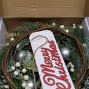 FINECASA Green Christmas Wreath for Front Door - Natural Realistic, Full & Soft Norfolk Wreath, Indoor/Outdoor Holiday Decor, Seasonal Porch Window Sign