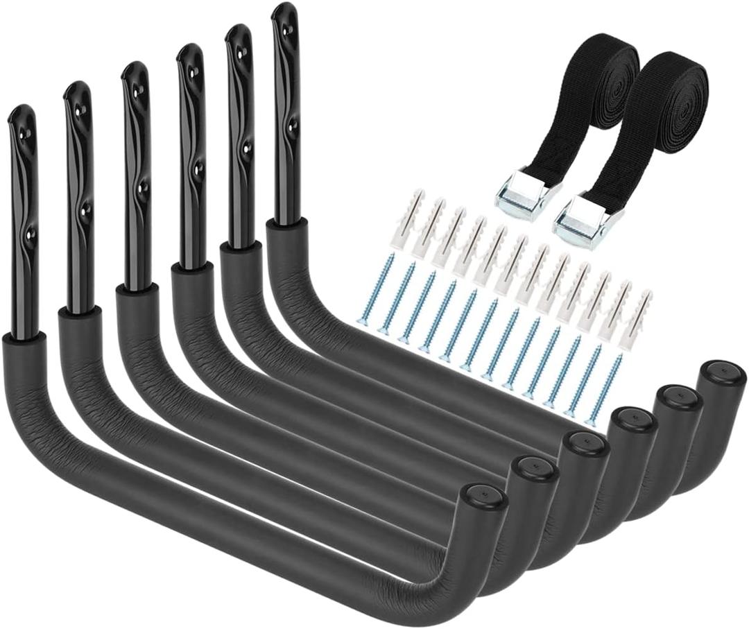 Kayak Storage Racks, Heavy Duty Garage Storage SUP Hooks, Wall Mount Surfboards Hanger, 10.5inch x 15.5inch