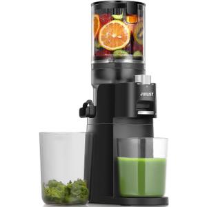 Cold Press Juicer Machines, Masticating Slow Juicer, Quiet, Whole Fruit/Vegetable Juicer with High Yield, Easy to Clean, BPA Free (Black)