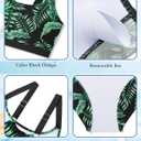 Girls Swimsuits 3 Piece Bathing Suit Allover Printed Criss Cross Bikini Set with Cover Up Skirt Beach Swimwear 7-16 Years