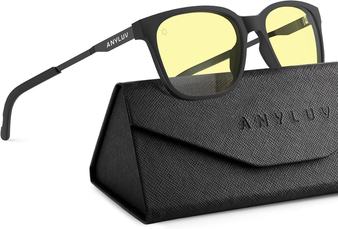 ANYLUV Blue Light Glasses for Men, Computer Gaming Glasses men, Stylish Anti Eyestrain Blue Light Blocking Glasses Men ((Gaming Protection) 03- Matte Black) ANYLUV Blue Light Glasses for Men, Computer Gaming Glasses men, Stylish Anti Eyestrain Blue Light Blocking Glasses Men ((Gaming Protection) 03- Matte Black)