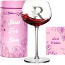 Personalized Wine Glasses Gifts for Women,Customized Monogrammed A-Z initial Gift,Valentines Day,Birthday Gifts for Women,Unique Christmas Gift for Mom,Wife,Best Friend,Sister (Letter R)