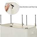 WOWLIVE 180L Double Laundry Hamper with Lid and Removable Laundry Bags, Large Dirty Clothes Hamper 2 section Collapsible Laundry Basket Dorm Room Storage for Bedroom, Bathroom, College,Beige