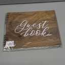 Paper Junkie Rustic Style Wooden Guest Book - Wedding Reception, Bridal Shower, Baby Shower, Quinceanera Guest Book (112 Pages, 11.25x8.75 in)