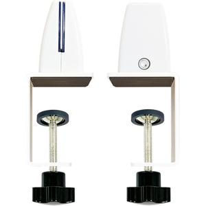 Divider Clamp For 1/8" To 0.51" Panel, Adjustable Partition Clamp For 0.32" To 2.04" Desktop, Standing Desk Accessories For Privacy Folders, White Sneeze Guard Holder 2-Pack