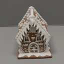 Gingerbread House Christmas Decorations - 1PC Clay Dough Cookie and White Color House with Led Light Ornaments for Tabletop Holiday Party Home Decoration