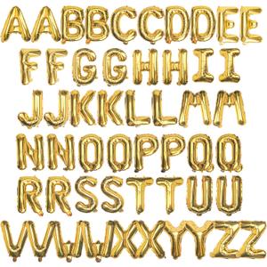 [52 PCS] 16" Foil Gold Letter Balloons 2 Sets of A-Z, Mylar Aluminum Hanging Alphabet for Graduation New Year eve Birthday Party Decorations
