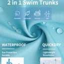 Goodstoworld Mens Swim Trunks with Compression Liner 9'' Inseam Quick Dry Swimsuit Shorts M-3XL (Blue, XL)