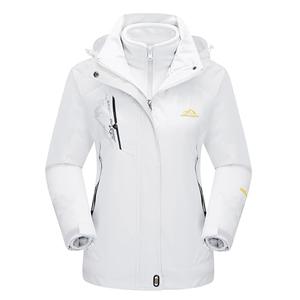 MAGCOMSEN Waterproof Jackets for Women 3 in 1 Jacket Winter Ski Jacket Fleece Lined Mountain Jacket Outdoor Jackets Pure White S