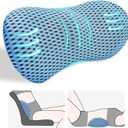 kasney Lumbar Support Pillow, Back Pillow for Low Back Pain Relief, Ergonomic Streamline Car Seat, Office Chair, Recliner and Bed (Blue)