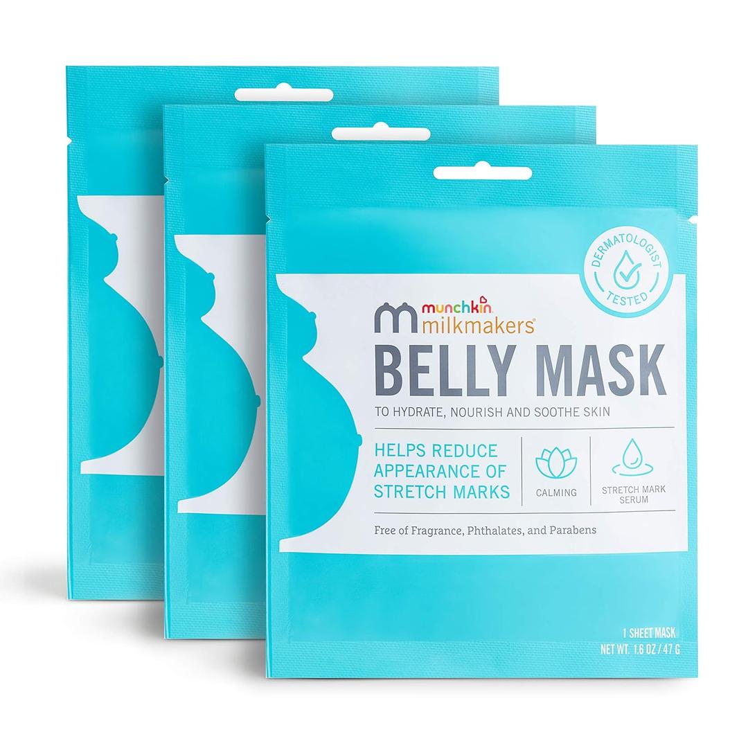 Munchkin Milkmakers Belly Mask for Pregnancy Skin Care & Stretch Marks, 3 Sheet Masks (4.8 Ounce (Pack of 1))