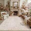 PureCozy Pink Area Rug 10x12 Vintage Floral