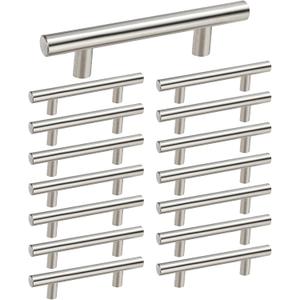 homdiy 15Pack 5in Cabinet Pulls Brushed Nickel Cabinet Handles Nickel Pulls Modern Cabinet Hardware, Stainless Steel Kitchen Cabinet Handles Drawer Pulls (5in hole centers)