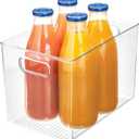 iDesign Linus BPA-Free Plastic Deep Kitchen Storage Bin with Handles - 12" x 8" x 7.75", Clear