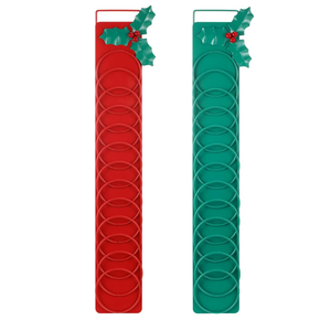 Sliner 2 Pcs 19'' L Christmas Metal Holly Card Holder Metal Christmas Card Holder Vertical Metal Wall Photo Hanging for Home, Work, School, Party