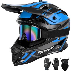 SPARK Adult Dirt Bike ATV Motocross Helmet for Men Women DOT Certified, Large