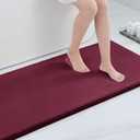 Smiry Memory Foam Bath Mat 47x24, Extra Soft and Absorbent Bathroom Mats, Non Slip Washable Carpet for Floor, Shower and Tub, Burgundy