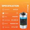 [UL Certified] BlueStars 60+10 uF 60/10 MFD 5% 370V/440 VAC Volts CBB65 Dual Run Circular Start Capacitor Replacement Part by Blue Stars - for AC Motor Run or Fan Start or Condenser Straight