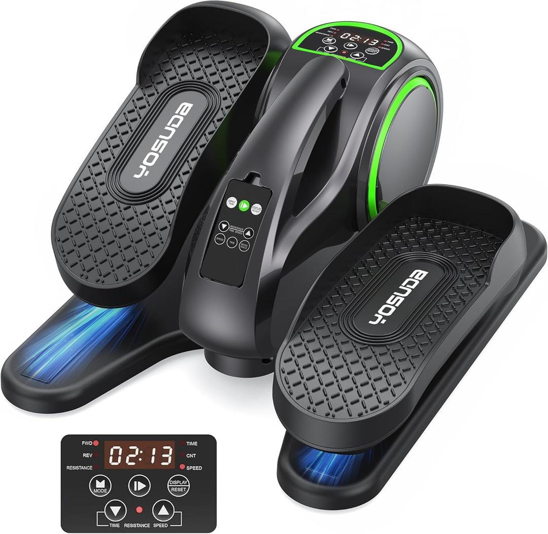 YOSUDA Under Desk Elliptical,Elliptical for Seniors Fully Assembled,Quiet & Portable Electric Seated Pedal Exerciser with 10 Level Resistances & Speeds,Remote Control