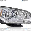 Headlight Assembly Compatible with 2008 2009 2010 2011 2012 Chevy Malibu (Not Fit 2008 Malibu Classic Model), Includes Bulbs and Wiring Harness