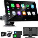 9" Carplay Screen with 4K Dash Cam + 1080p Backup Camera DVR Carplay Screen for Car, Apple Carplay and Android Auto with Bluetooth, GPS, Mirror Link, Voice Control
