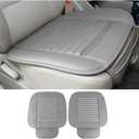 zipelo 2 Pack Car Seat Covers for Front Seats, Breathable Leather Cushion Protector, Anti-Slip Driver Seat Padded with Storage Pockets, Auto Interior Decoration for Most Vehicles (Gray)