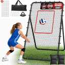 Suteck 7x4ft Volleyball Rebounder Net, 2-Net 5-Angle Trainer | Spike, Serve & Passing Practice, Solo Training, Storage Bag