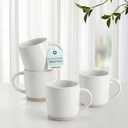 HaWare 13OZ Coffee Mugs Set of 4, Stoneware Coffee Cups, Ceramic Latte Mug for Man, Woman, Dad, Mom, Modern Tea Mugs for Latte/Cappuccino/Cocoa/Milk, Dishwasher& Microwave Safe, Speckled Milky White