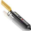 DAN Technology hot Comb Electric for Wigs,450Small hot Comb for Edges,Low and high Temperatures, Hair straightening Comb for Black Hair,Portable & Dual Voltage for Travel & Home (Gold)