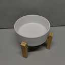 Havniva Ceramic Raised Dog and Cat Bowl Set, 2 Heights Elevated Stand, Food and Water Bowl for Small Breed Dogs, Cats, Kitty, Weighted Dog Dishes, Pet Bowls(5.1'',13.5oz, White)