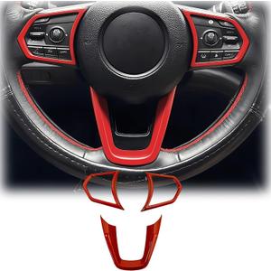 MUXEE Steering Wheel Button Frame,for Acura MDX 2022 2023 2024 2025 2026/Acura TLX 2021 2022 2023 2024 2025 - ABS Wine red Sport Steering Wheel Frame Cover Steering Wheel Button Wrap Accessories