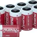 8 Pack ER14250 LS14250 3.6V Lithium Battery, 1/2AA Size 1200mAh Lithium Thionyl Chloride Battery(Li-SOCl2) CE/ROHS/UN38.3 Certified, Non-Rechargeable(ER14250-8 Count/T Type)