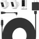 Power Adapter for Spotlight Cam Plus/Pro (Battery) and Spotlight Cam (Battery), with 25Ft/7.5m Weatherproof Outdoor Cable to Continuously Charge Your Home Security Camera (Black)