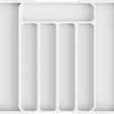 Kitsure Cutlery Drawer Organiser for Kitchen - Adjustable Cutlery Tray for Effortless Utensil Sorting, Versatile Kitchen Storage & Organisation Solution, 12.13" x 1.54" x 8.07"~13.90", White (Medium)