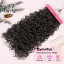 REECHO Curly Clip in Hair Extensions, 4PCS 24 inch Long Hair Extensions Clip ins Lace Weft Natural Hairpieces for Women Daily, Black Brown