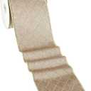 MAYREEL 4 Inch Taupe and Gold Velvet Wired Ribbon Metallic Diamond Glitter Grid for Christmas Gift Wrapping Floral Craft Bows Wreaths Garland Wedding Holiday Decor 10 Yards