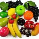 Artificial Fruits Pack, Fake Fruits for Home Decor, Simulation Fruit Set, Party Chirstmas Decortion, Fruit Modle for Photoshoot, Fake Strawberry, Mango, Bananas. Total 20 Pieces/Set