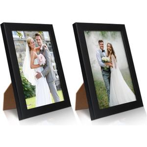 PECULA 2 Pack 4x6 Black Picture Frame for Wall and Tabletop Display, Photo Picture Frame with Clear Display