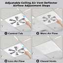 24" x 24" Adjustable Ceiling Vent Cover Air Conditioning Vent Deflector Fits 24"x24" Flat Office Ceiling Vents and HVAC or Heat Air Deflector for Office Home & Commercial-Non-Magnetic (2PCS)