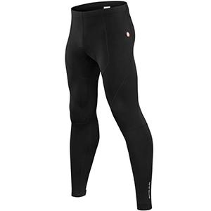 qualidyne Men's Cycling Pants 4D Padded Bike Pants Road Biking Tights Bicycle Pants Fleece-Lined Black, M