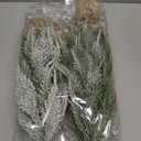 Soulchen 2 Pcs 11.8" 15.7" Pre-lit Christmas Pine Tree Tabletop Artificial Cedar Table Decorations Mini Christmas Tree Tabletop with Warm LED Light Wooden Base Xmas Snow Flocked for Indoor Party Favor