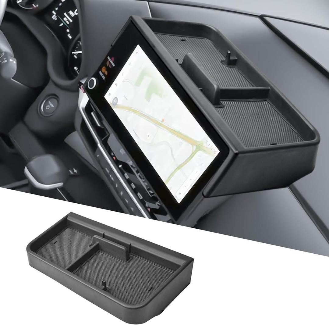 Dash Storage Tray Compatible with 2025 2026 Toyota Sienna Interior Accessories Behind 12.3-inch Screen Center Console Dashboard Organizer Insert Mounted Holder (Not for Sienna LE with 8" Screen)