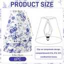 6 Pcs Chandelier Lamp Shades 3" Top x 6" Bottom x 5" Slant Mini Lampshades French Countryside Toile Clip on Lamp Shades Mini Droplight Covers Light Chimney for Pendant Wall Lamp Lights(Blue)