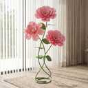 BreezeHug 3 Pcs Free Standing Giant Flowers Stem Stands Giant Artificial Flower Stems for Large Silk Flower, Wedding Reception Birthday Party Decoration Backdrop Shop Window Display Photography Props