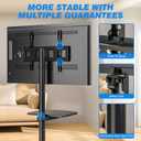 Rolling TV Stand with Shelf for 23-65 inch TVs up to 88lbs, Portable Mobile TV Cart with Silent Wheel, Tilt & Height Adjustable Universal Corner TV Stand for Bedroom, Living Room, Office