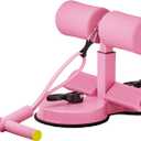 abs master sit up bar,sit ups foot holder with Elastic 2 Suction Cups and Pull Rope Portable Sit Up Assistant Device for Home Workout (pink)