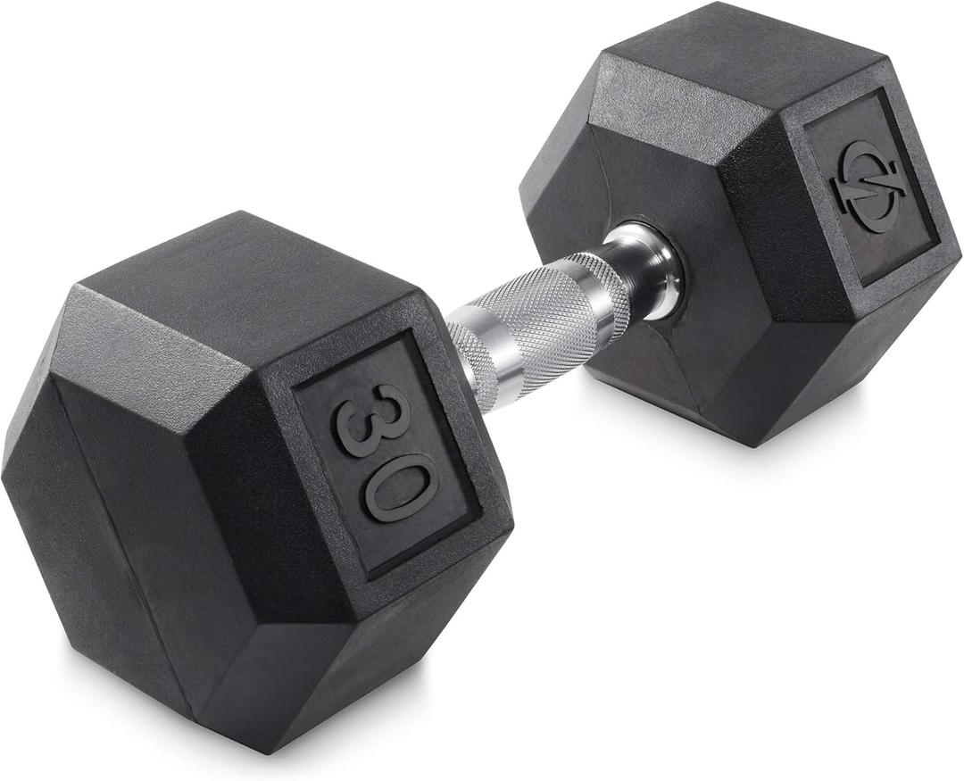 Philosophy Gym Rubber Coated Hex Dumbbell Hand Weights 30 LB