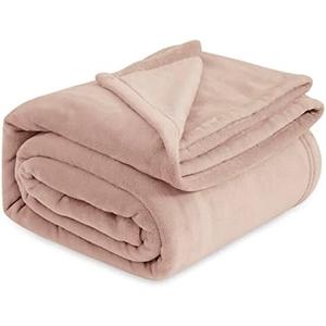 Bedsure Fleece Blankets Queen Size Dusty Pink - Bed Blanket Soft Lightweight Plush Fuzzy Cozy Luxury Microfiber, 90x90 inches
