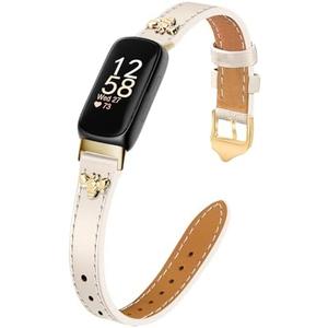 Slim Leather Bands Compatible with fitbit inspire 3 bands, Charms, Feminine Design for fitbit inspire 2/1
